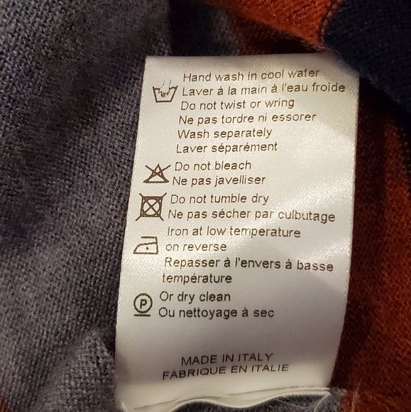 Nominee Wool Grey Polo Shirt US Small - Made in Italy - Picture 6 of 9